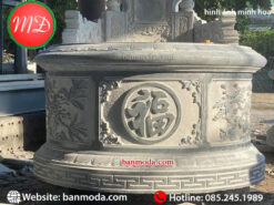 mộ đá tròn nguyên khối bằng đá trắng ninh bình