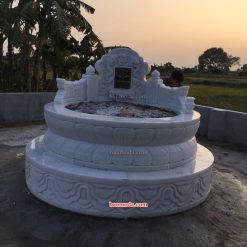 Mộ đá tròn bằng đá trắng BMD 31