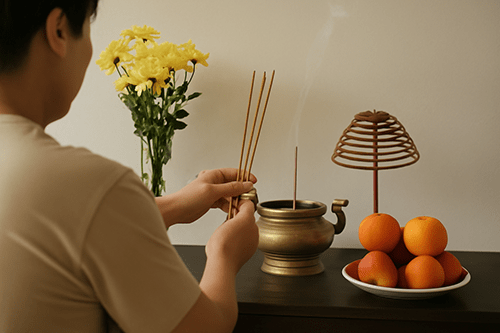 Thắp hương cho người mới mất