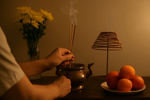 Thắp hương cho người mới mất