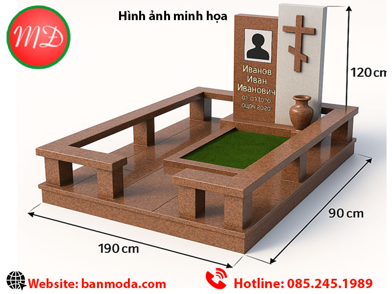 mộ đá công giáo grnaite hiện đại - mẫu mộ dá bia đứng 