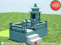 mộ đá mái đao hai mái cổ - mẫu mộ đá chạm hoa văn